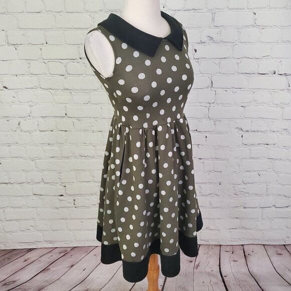 MODCLOTH Bea & Dot pin up flare polka dot dress XS - Picture 4 of 8